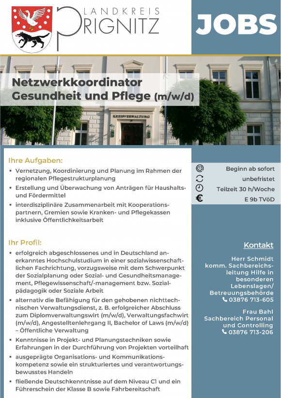 Netzwerkkoordinator Gesundheit und Pflege (m/w/d) - Seite 1