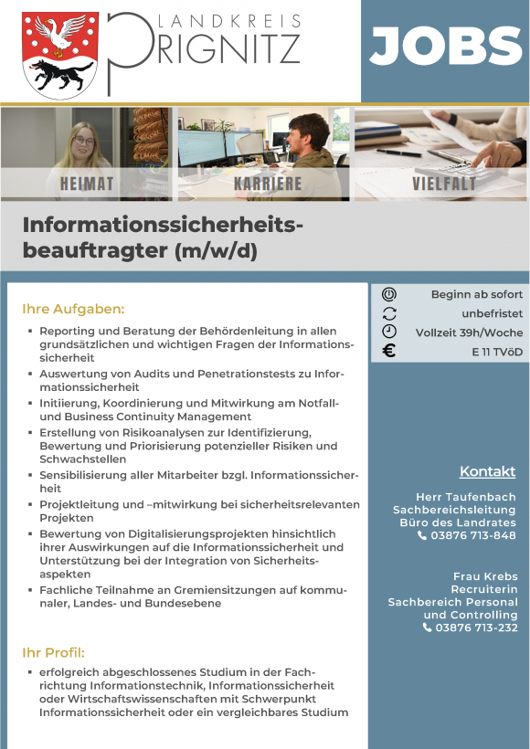 Informationssicherheitsbeauftragter (m/w/d) - Seite 1