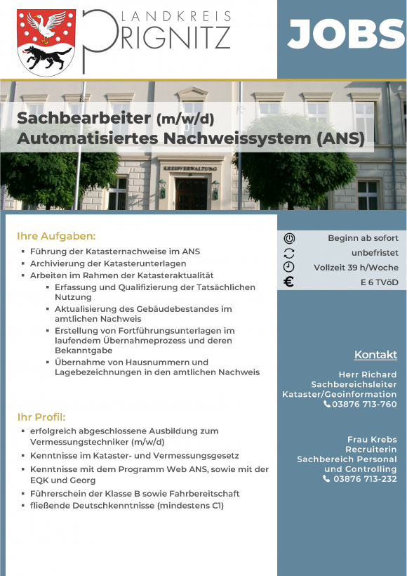 Sachbearbeiter (m/w/d) Automatisiertes Nachweissystem (ANS) - Seite 1