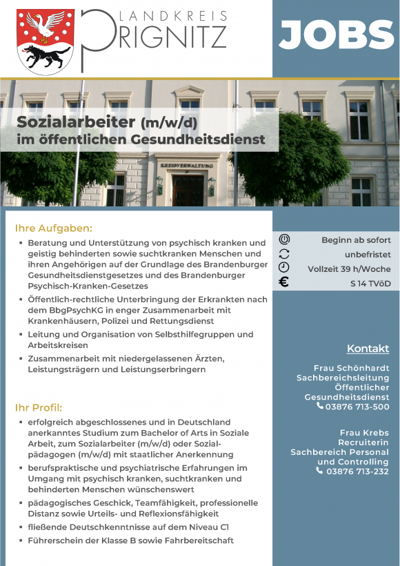 Sozialarbeiter (m/w/d)im öffentlichen Gesundheitsdienst - Seite 1