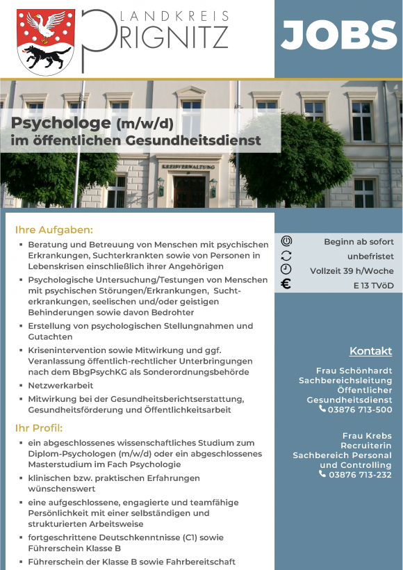 Psychologe (m/w/d) im öffentlichen Gesundheitsdienst - Seite 1
