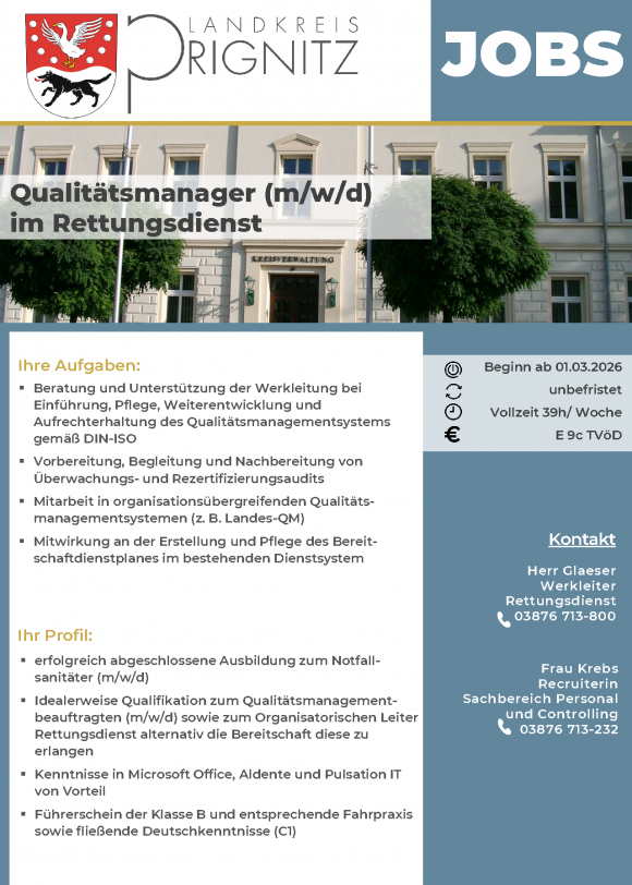 Qualitätsmanager (m/w/d) im Rettungsdienst - Seite 1
