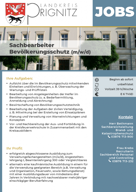 Sachbearbeiter  Bevölkerungsschutz (m/w/d) - Seite 1