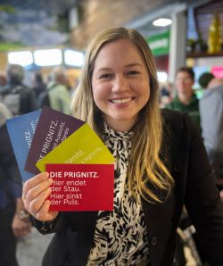 Anne Keller präsentierte das Projekt „Prignitz 2040“ auf der Grünen Woche.  Foto: Landkreis Prignitz / Gina Werthe