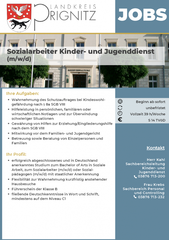 Sozialarbeiter Kinder- und Jugenddienst (m/w/d) - Seite 1