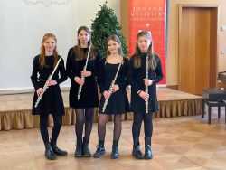 Das erfolgreiche Quartett (v.l.n.r.): Luise Cord-Kruse, Tuuli Voelkel, Lotte Weber und Tilda Renger. Foto: Kreismusikschule Prignitz